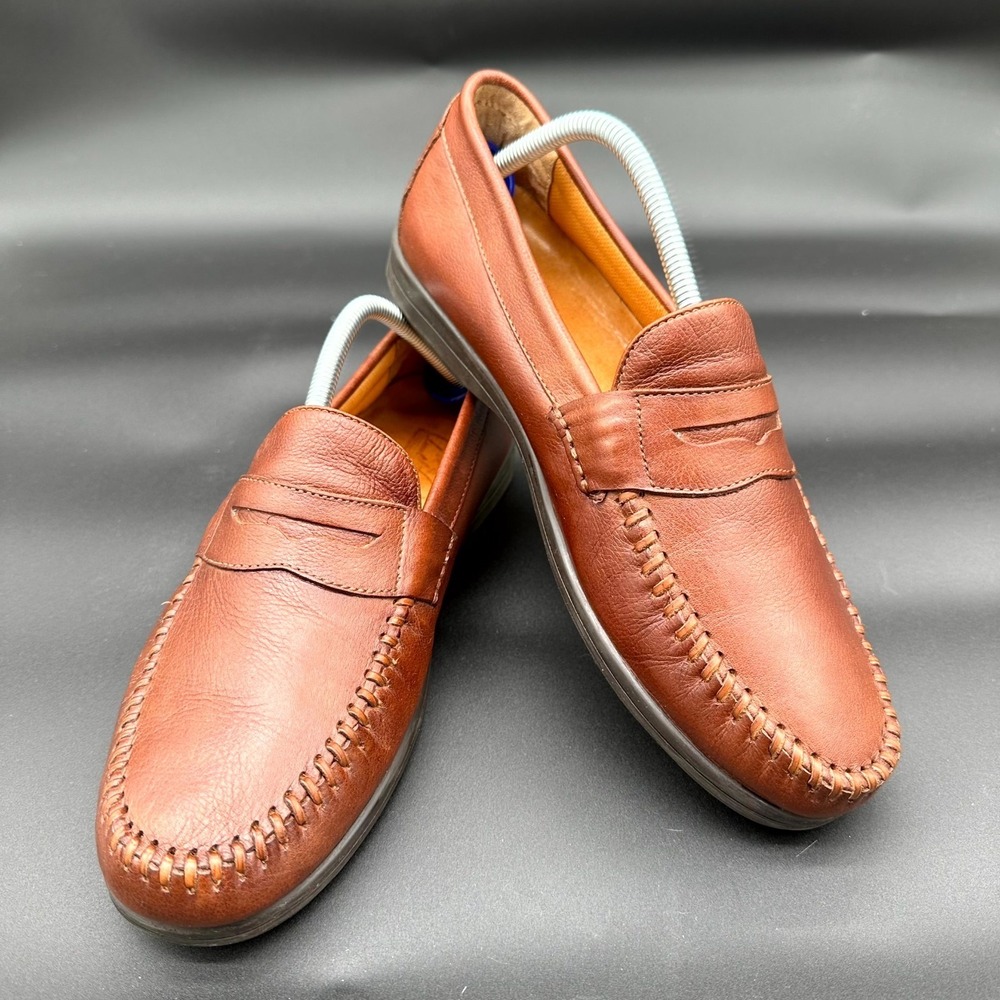 Arnold Palmer Brown Leather Loafers Men's 10M – Signature Detail – Great Cond.